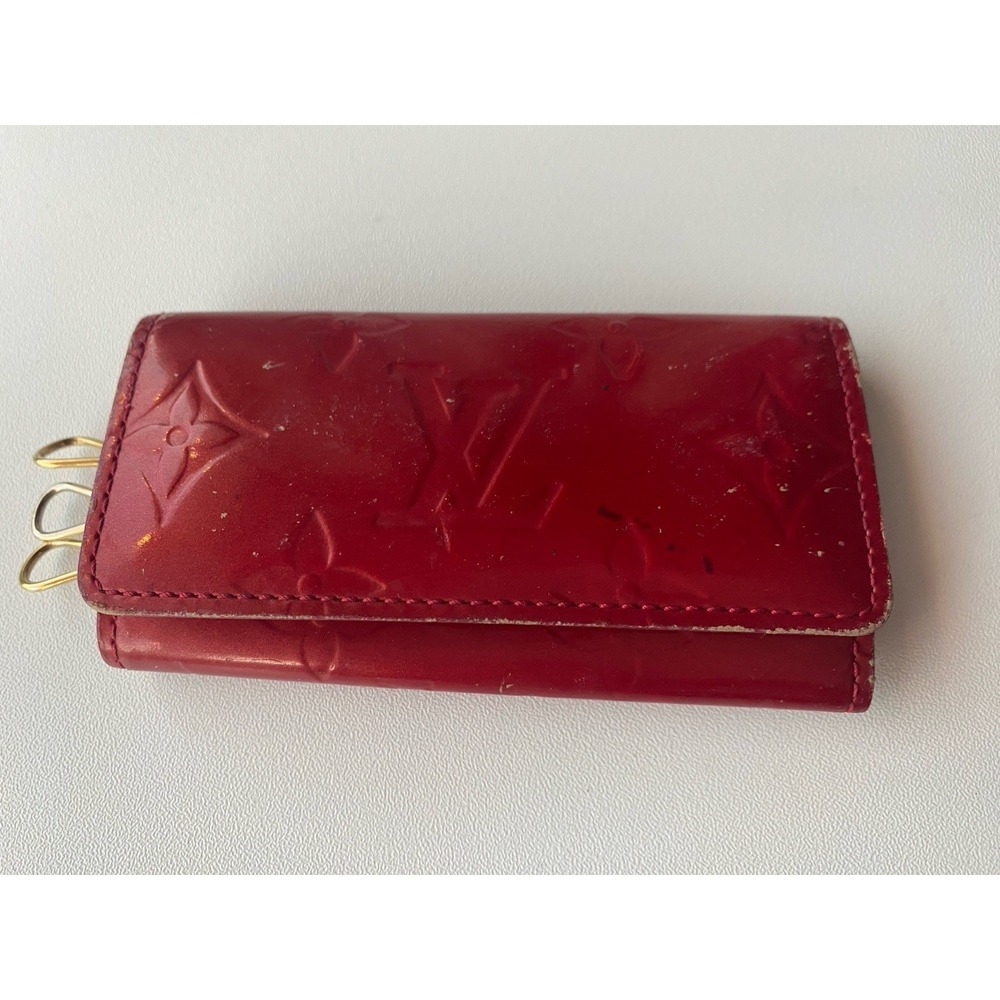 Louis Vuitton Monogram Vernis 4-Key Holder Red Pomme D'Amour Made in France‎